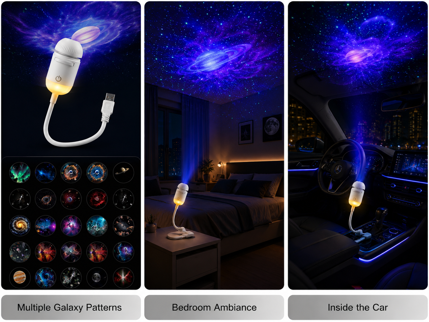 🌌 GalaxyGlow™ Starry Sky Ambient Projector – Bedroom & Car