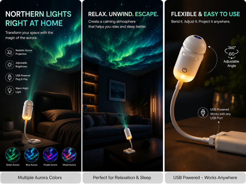 🌌 GalaxyGlow™ Starry Sky Ambient Projector – Bedroom & Car